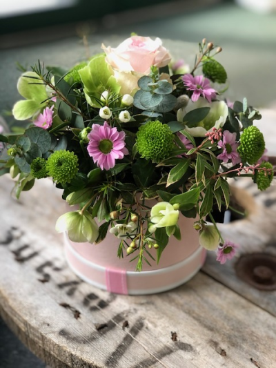Pastel arrangement - Inspired by the gentle beauty of a spring meadow, this design is a joyful tangle of soft pinks, fresh greens, and delicate whites